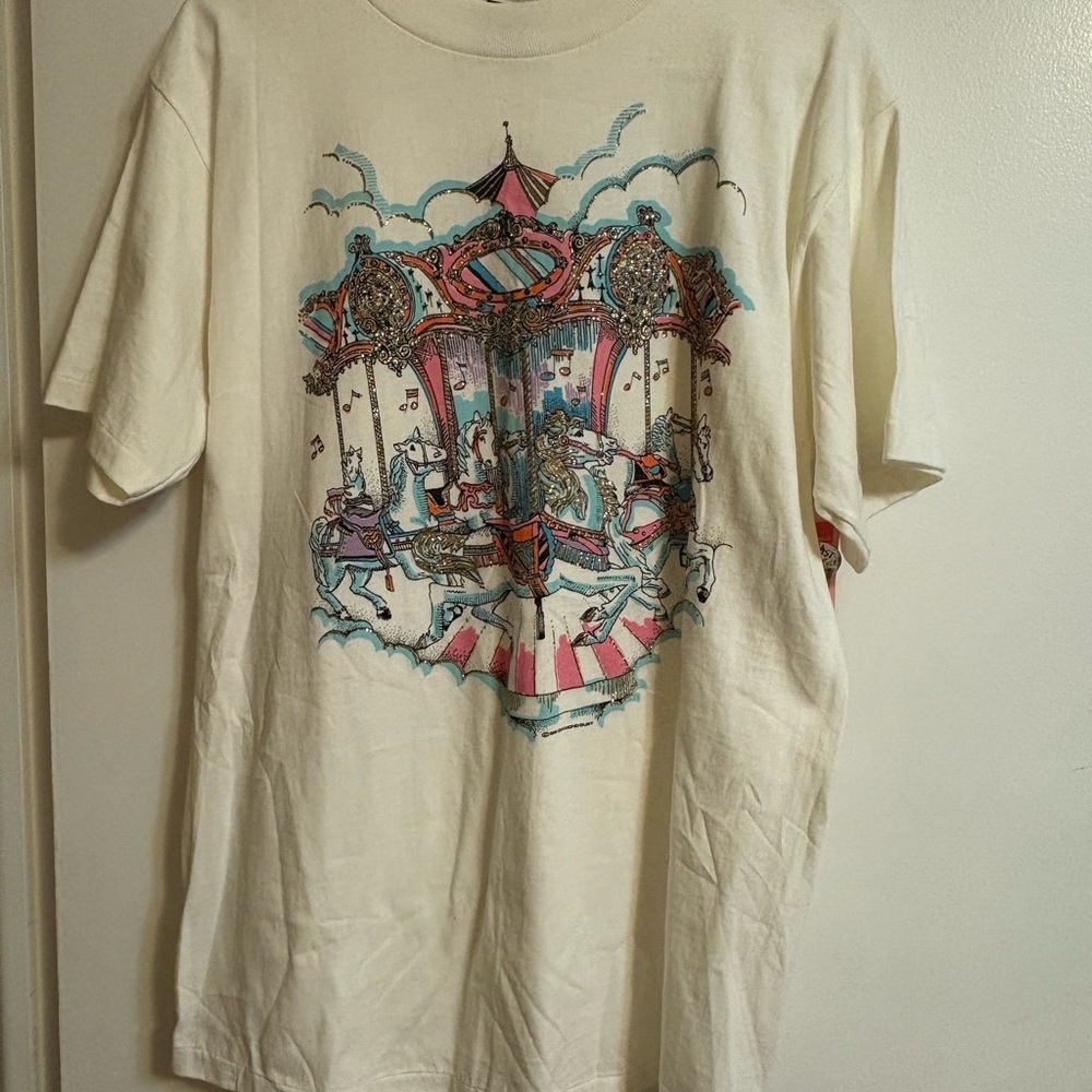 Cream Carousel Graphic T-Shirt